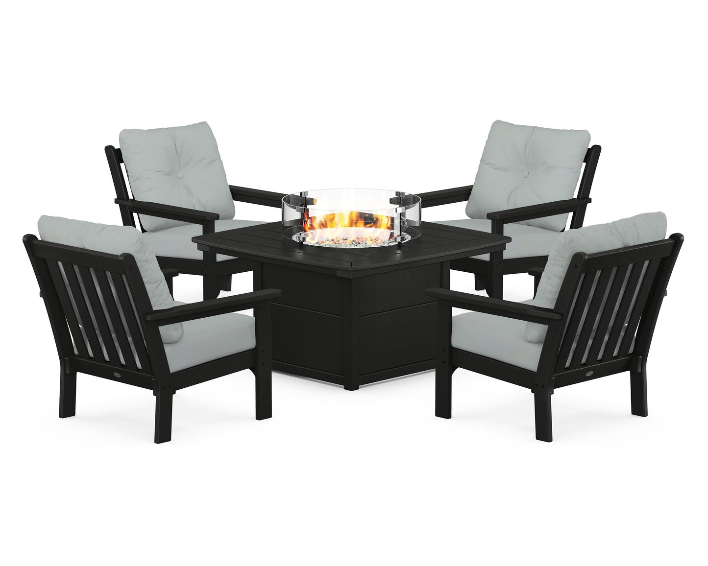 Vineyard 5-Piece Conversation Set with Fire Pit Table