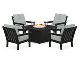 Vineyard 5-Piece Conversation Set with Fire Pit Table
