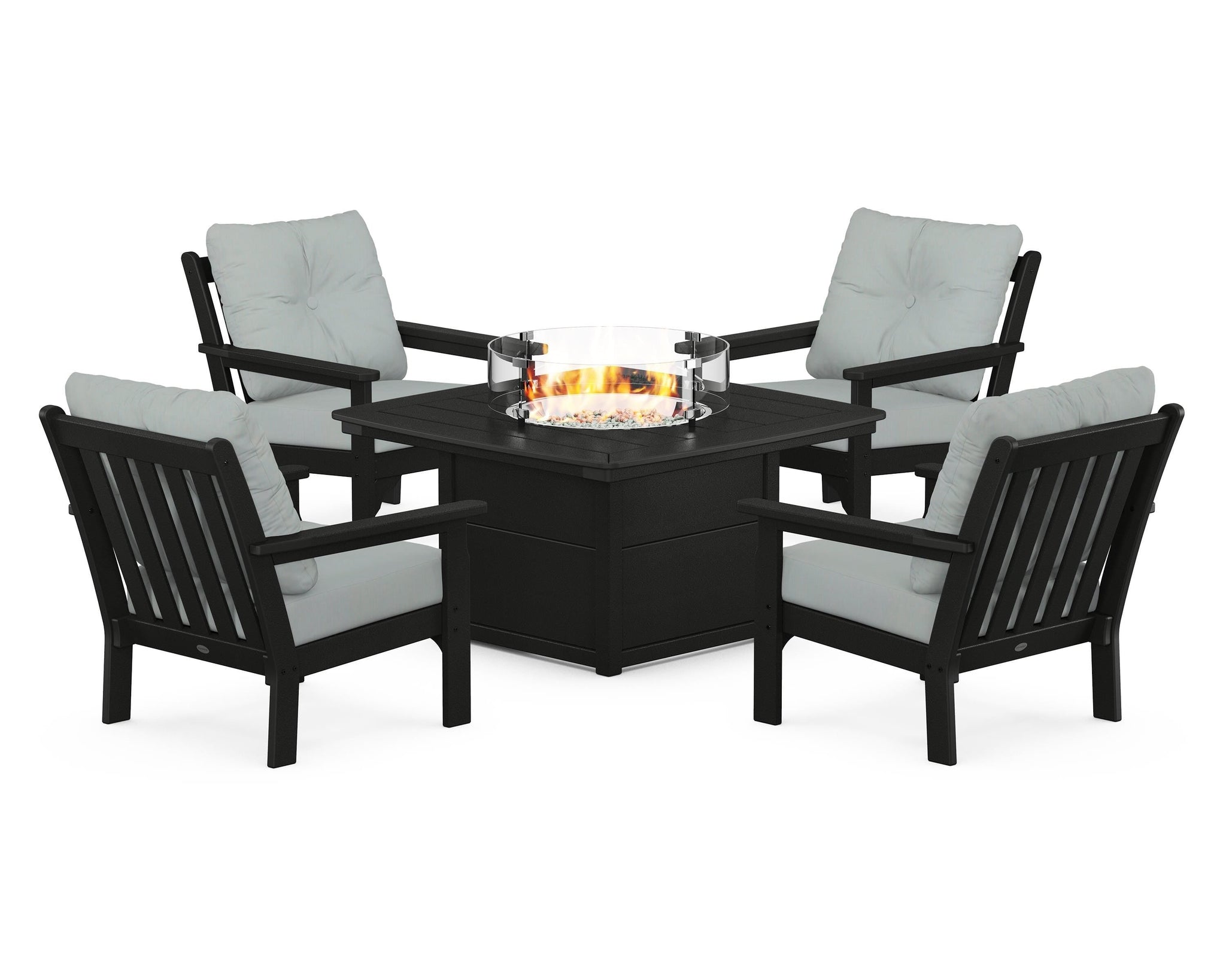 Vineyard 5-Piece Conversation Set with Fire Pit Table