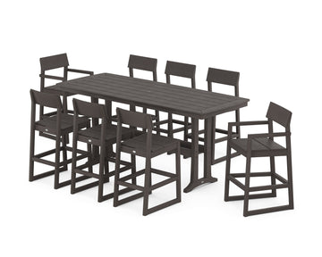 EDGE 9-Piece Bar Set with Trestle Legs