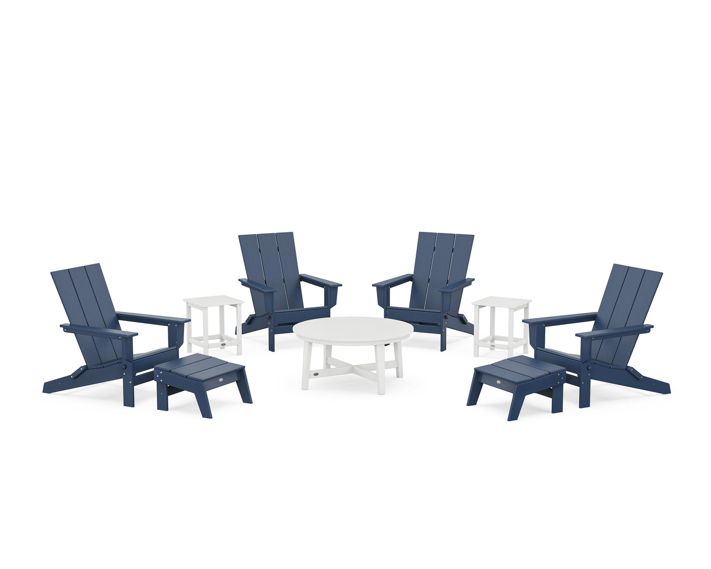 Modern Studio Folding Adirondack 9-Piece Conversation Set