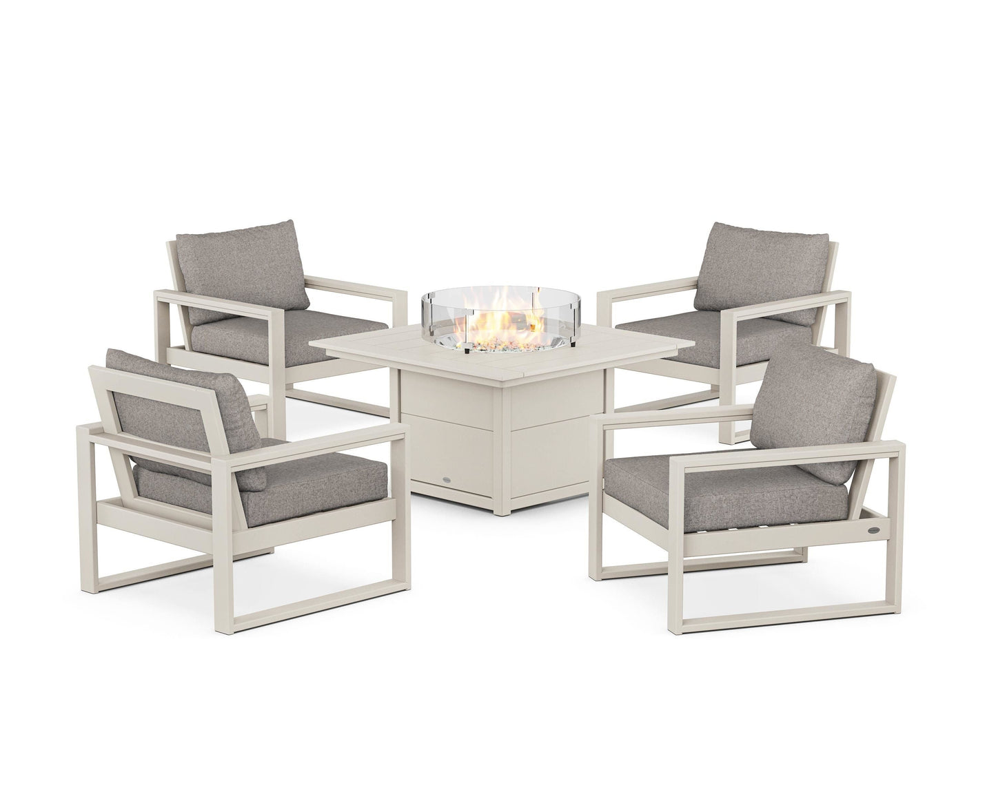 EDGE Sectional 5-Piece Deep Seating Set with Fire Pit Table