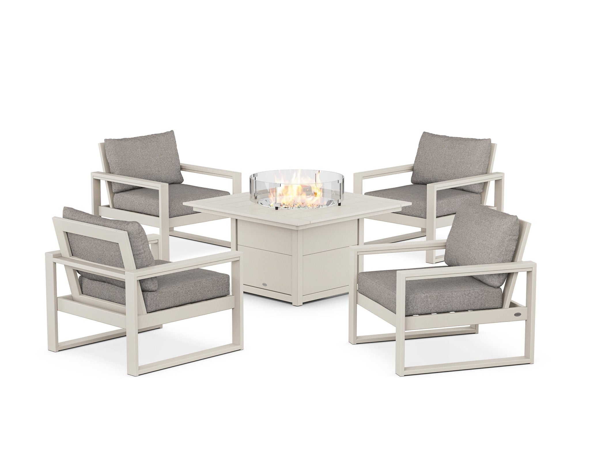 EDGE Sectional 5-Piece Deep Seating Set with Fire Pit Table