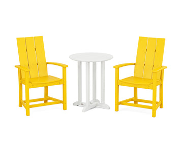 Modern Adirondack 3-Piece Round Farmhouse Bistro Dining Set