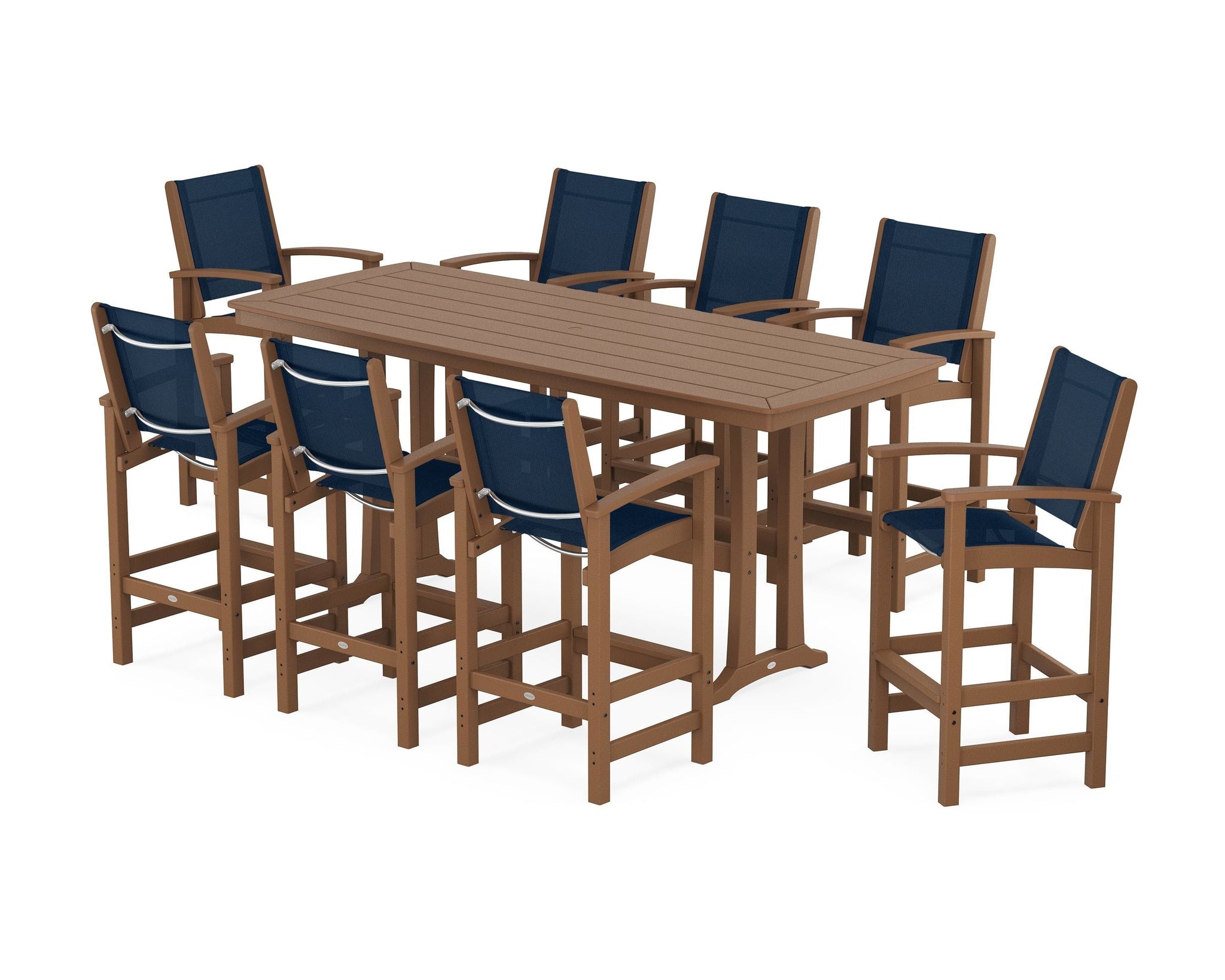 Coastal 9-Piece Bar Set with Trestle Legs