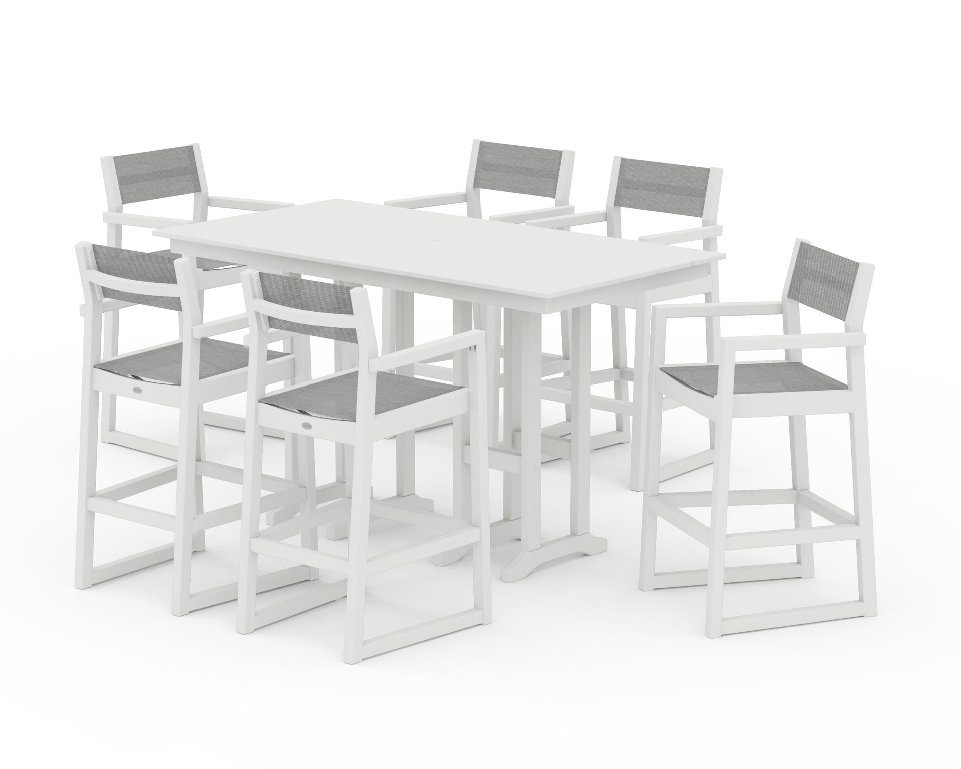 EDGE Sling Arm Chair 7-Piece Farmhouse Bar Set