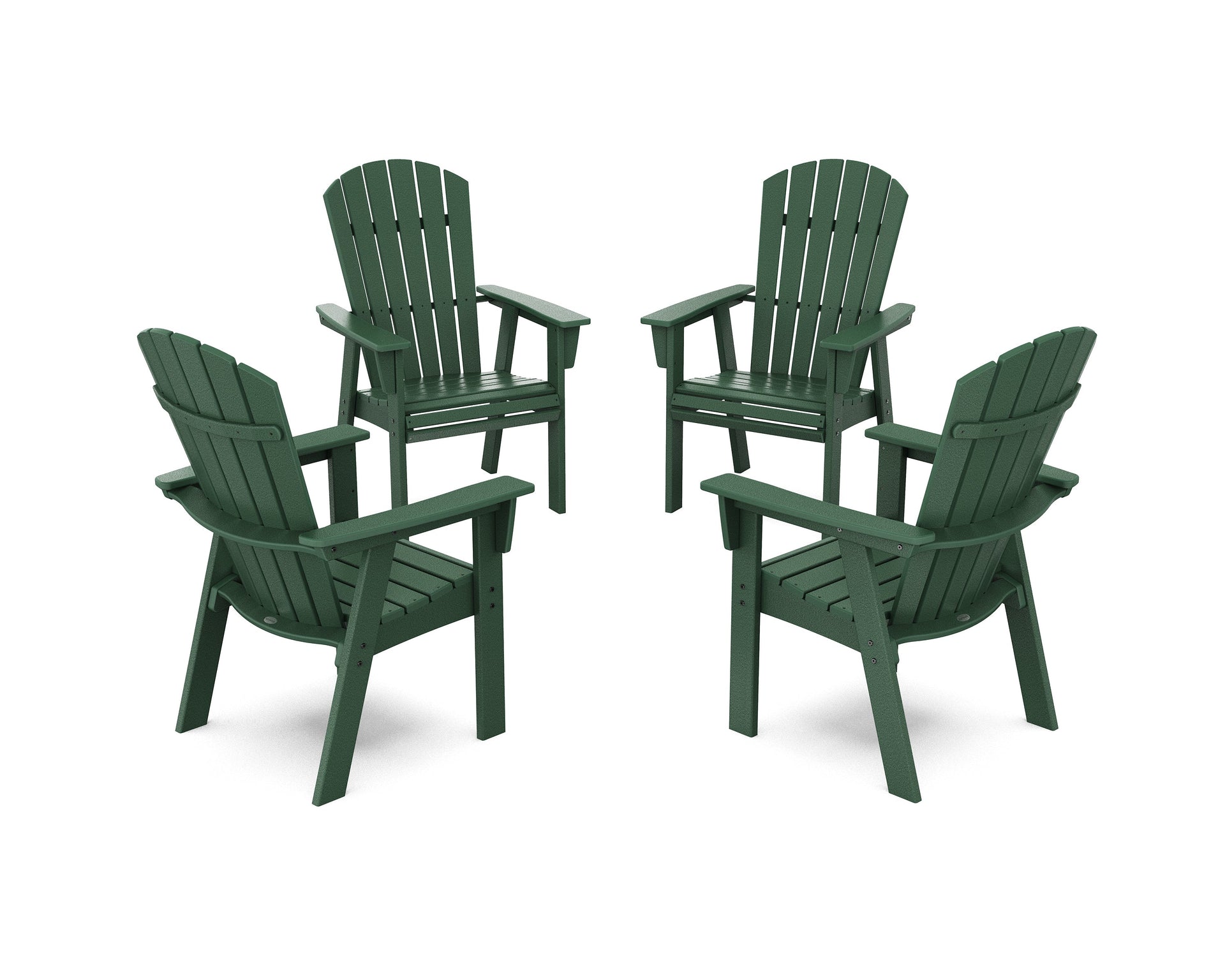 Nautical 4-Piece Curveback Upright Adirondack Conversation Set