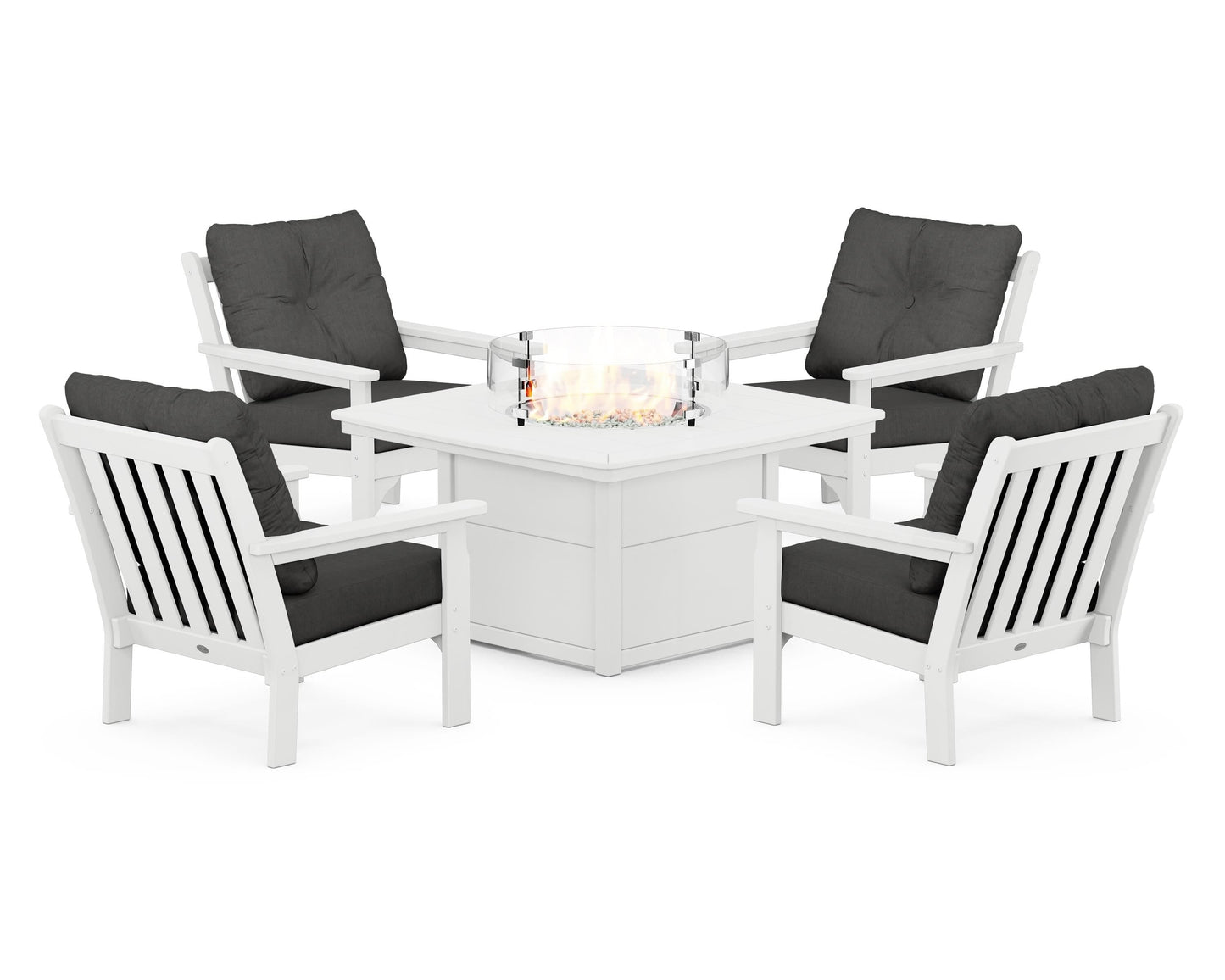 Vineyard 5-Piece Conversation Set with Fire Pit Table