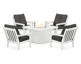 Vineyard 5-Piece Conversation Set with Fire Pit Table