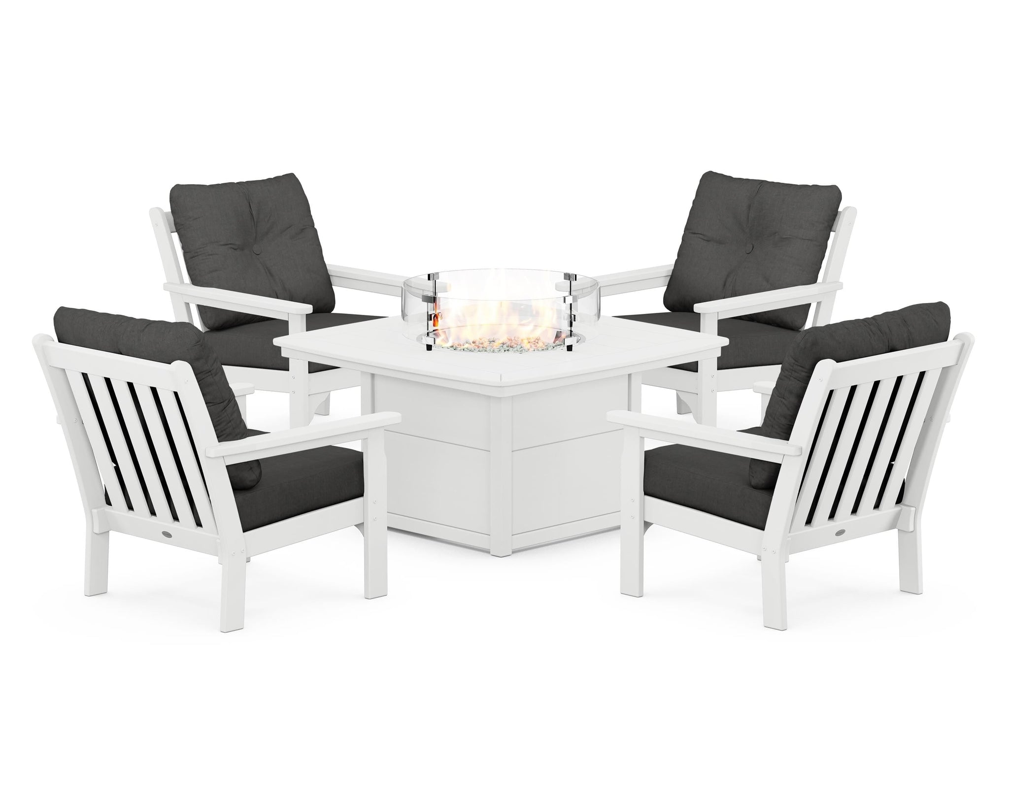 Vineyard 5-Piece Conversation Set with Fire Pit Table