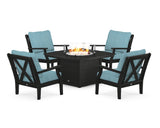 Braxton 5-Piece Deep Seating Conversation Set with Fire Pit Table