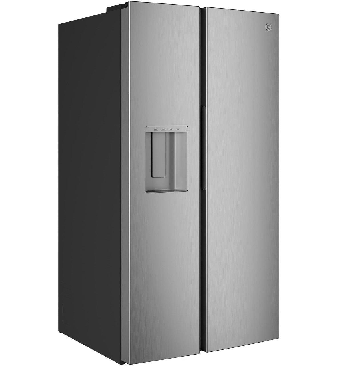 GE® 27.7 Cu. Ft. Side-By-Side Refrigerator with LED Light Walls, Extra Tall Dispenser, and Integrated Handles