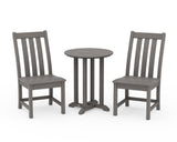Vineyard Side Chair 3-Piece Round Bistro Dining Set