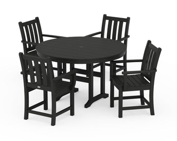 Traditional Garden 5-Piece Round Farmhouse Dining Set