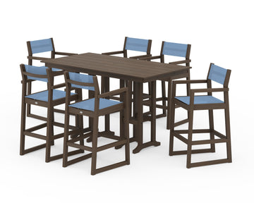 EDGE Sling Arm Chair 7-Piece Farmhouse Bar Set