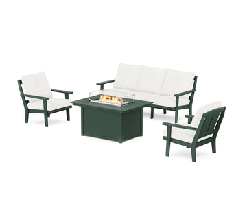 Mission Deep Seating Fire Pit Table Set