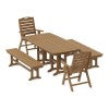 Nautical Highback 5-Piece Dining Set with Benches