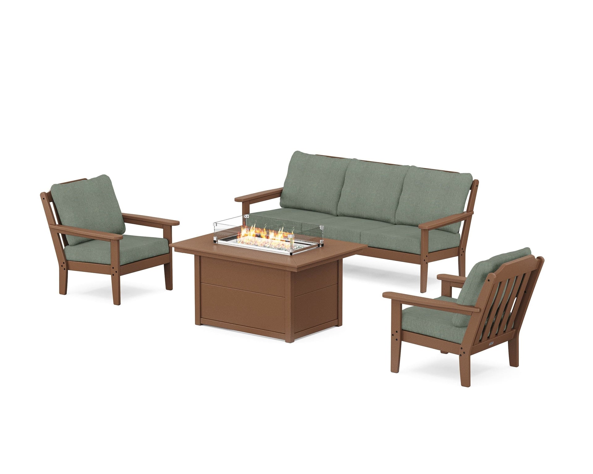 Cottage Deep Seating Fire Pit Table Set