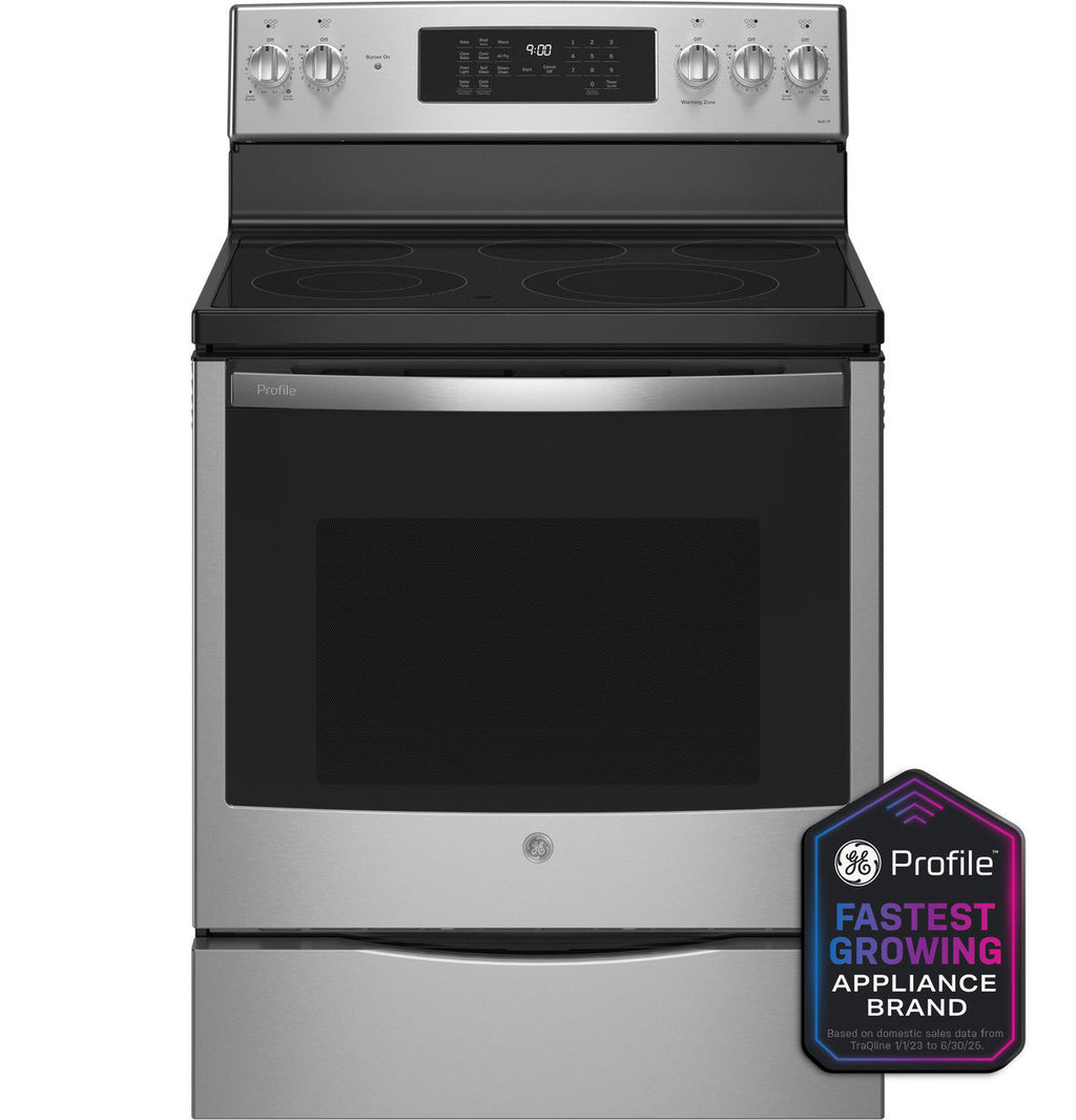 GE Profile™ ENERGY STAR® 30" Smart Free-Standing Electric Convection Fingerprint Resistant Range with No Preheat Air Fry