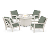 Chippendale 5-Piece Deep Seating Set with Fire Pit Table
