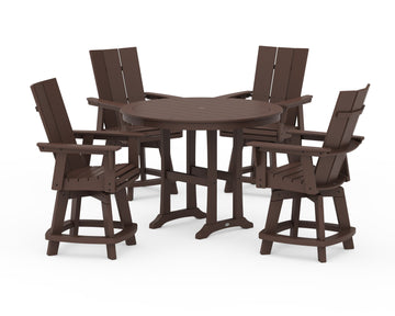 5-Piece Modern Swivel Counter Set
