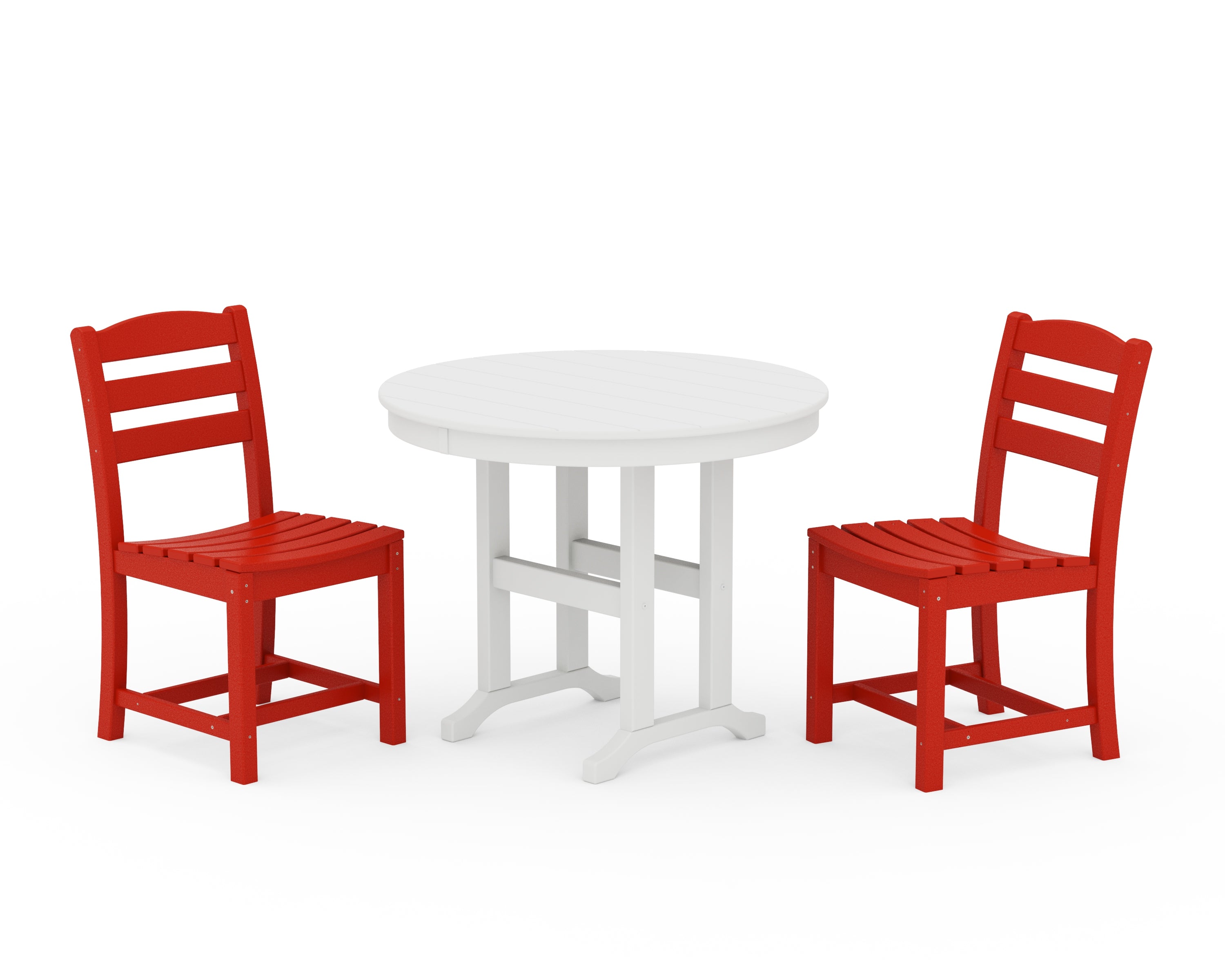 La Casa Café Side Chair 3-Piece Round Dining Set