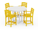 La Casa Café 5-Piece Round Farmhouse Counter Set