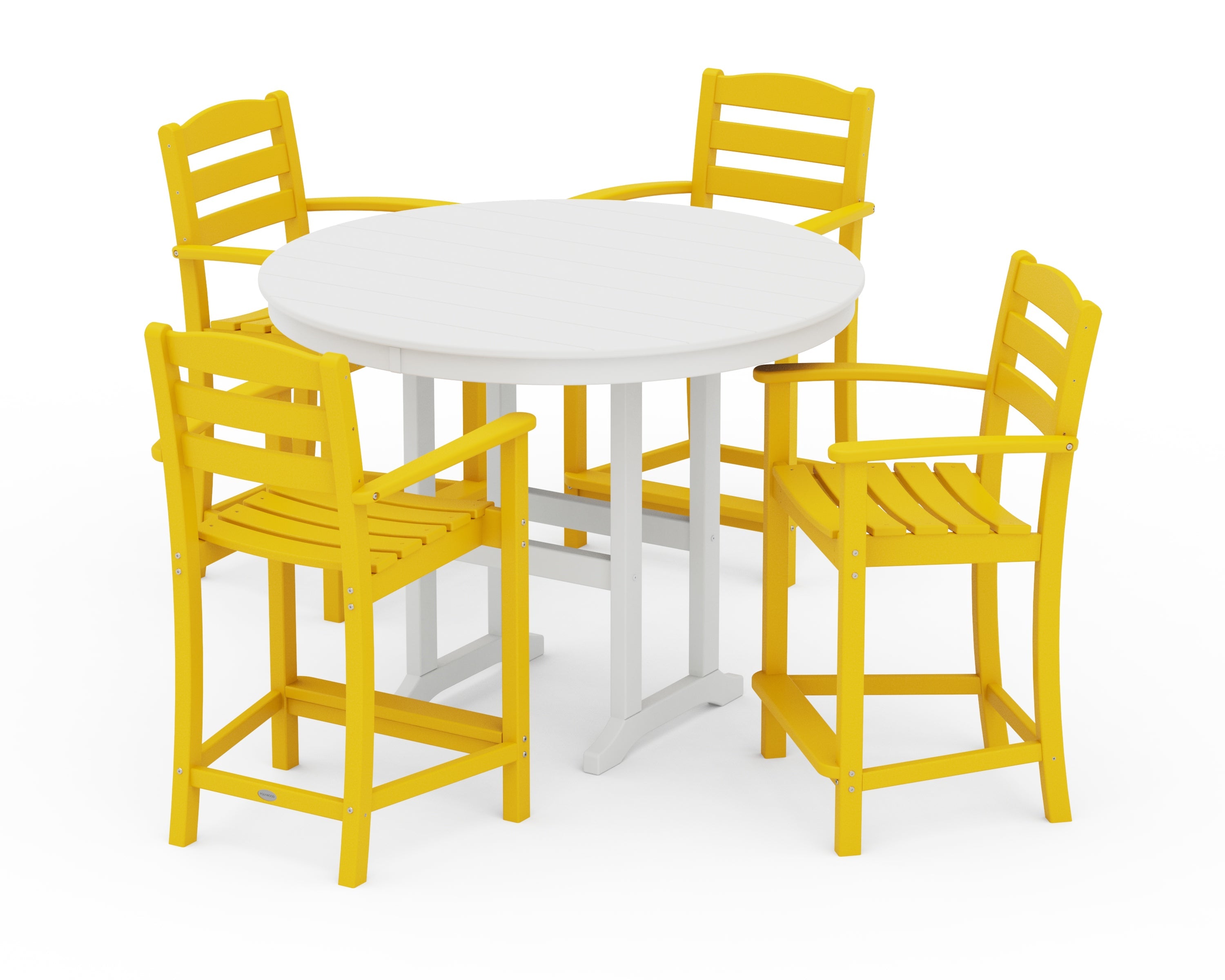 La Casa Café 5-Piece Round Farmhouse Counter Set