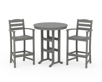 La Casa Café 3-Piece Round Farmhouse Bar Set
