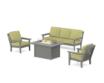 Cottage Deep Seating Fire Pit Table Set
