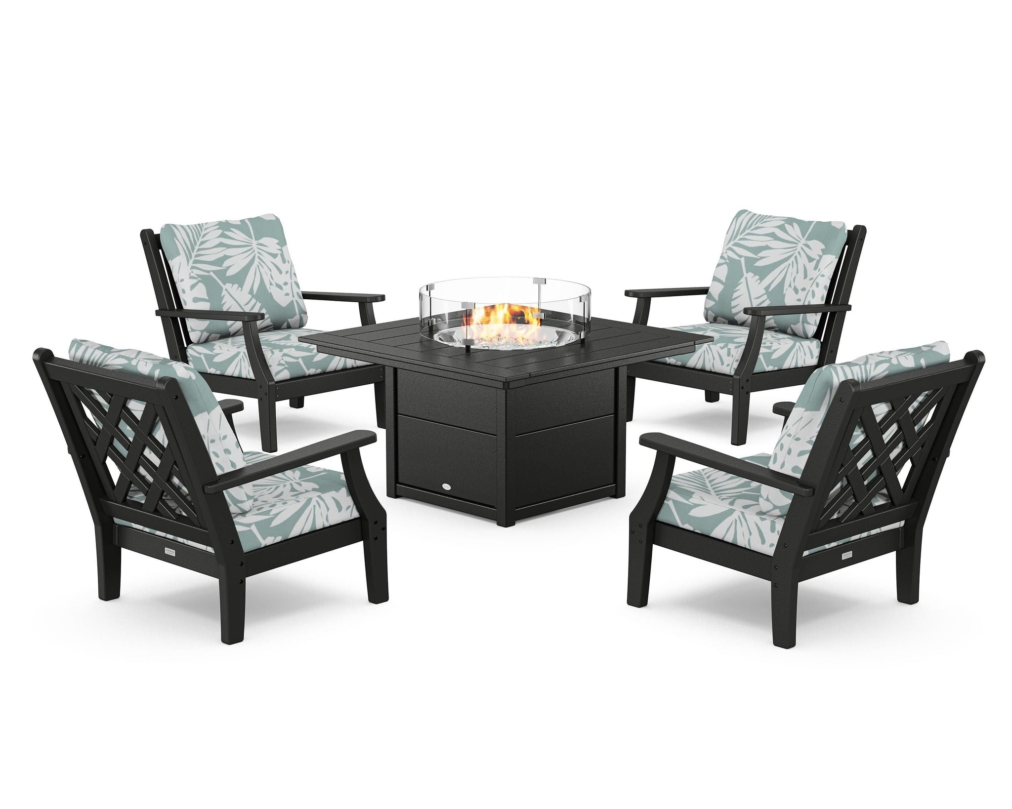Wovendale 5-Piece Deep Seating Set with Fire Pit Table