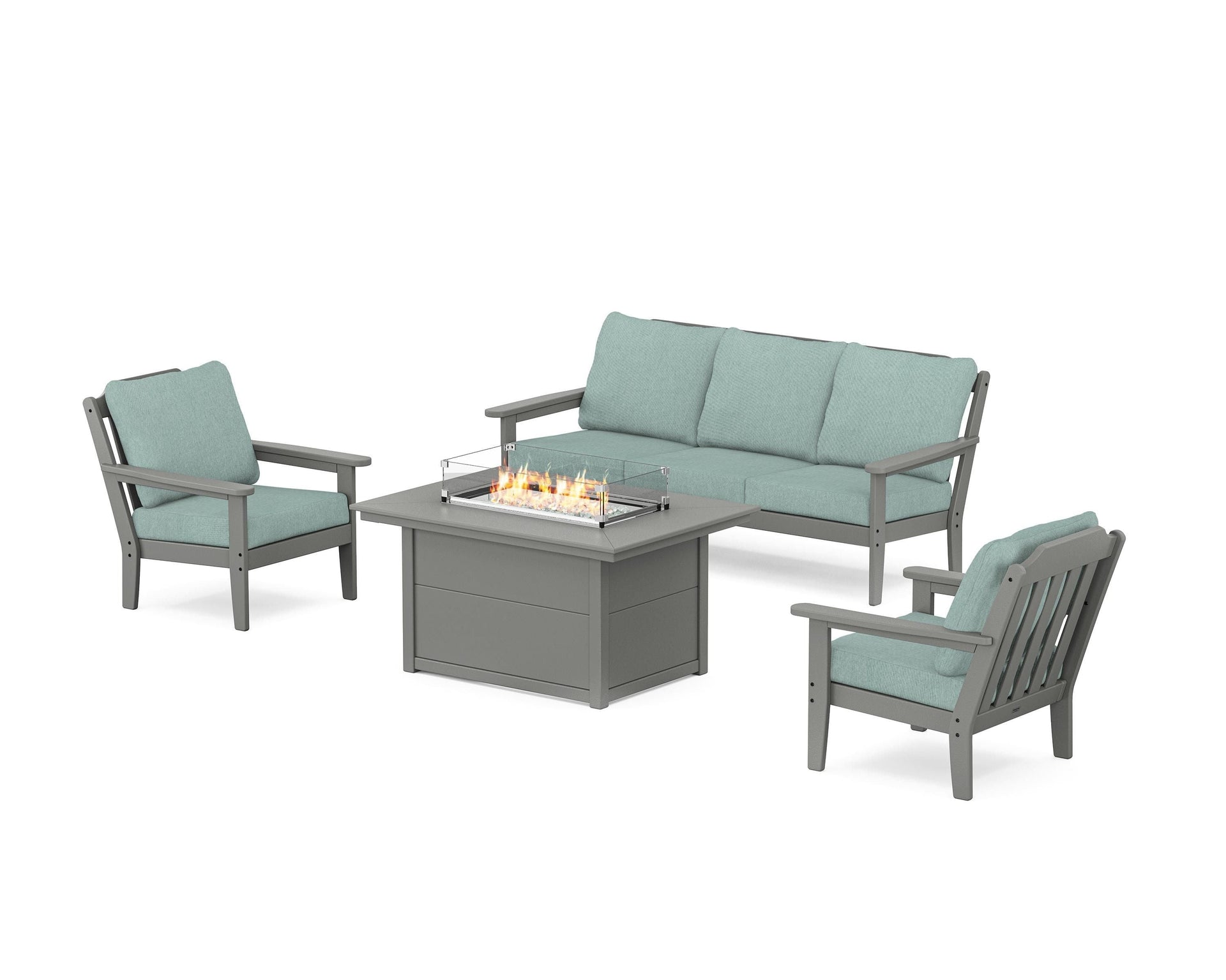 Cottage Deep Seating Fire Pit Table Set