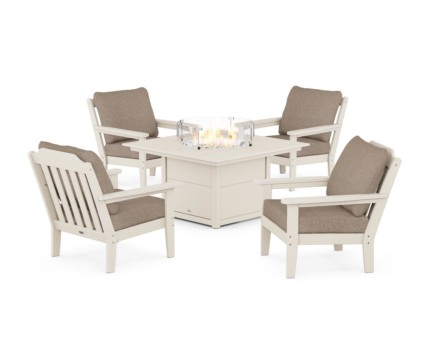 Cottage 5-Piece Deep Seating Set with Fire Pit Table