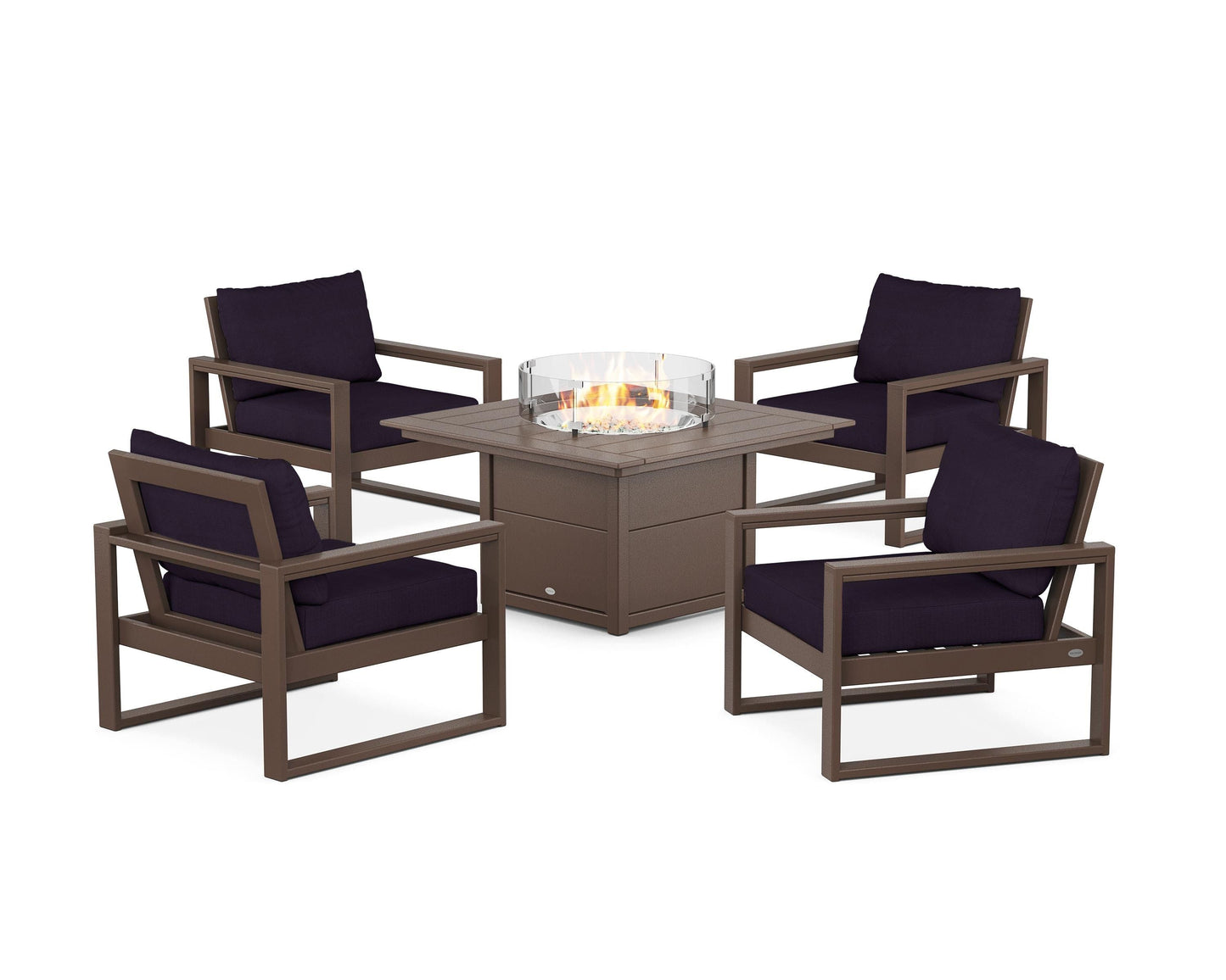 EDGE Sectional 5-Piece Deep Seating Set with Fire Pit Table