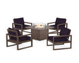 EDGE Sectional 5-Piece Deep Seating Set with Fire Pit Table