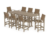 Coastal 9-Piece Bar Set with Trestle Legs