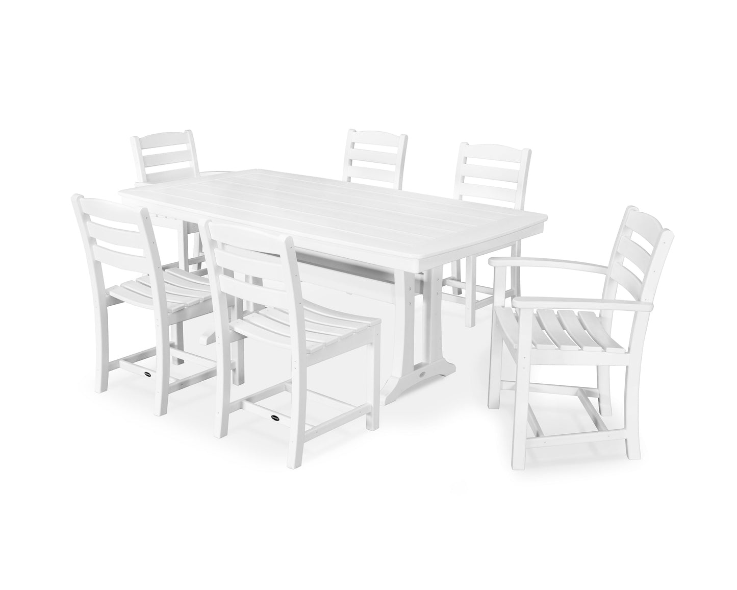 La Casa Café 7-Piece Dining Set with Trestle Legs