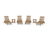 Vineyard 6-Piece Chaise with Wheels Set
