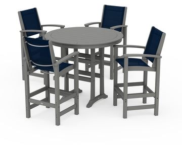 Coastal 5-Piece Nautical Trestle Bar Set