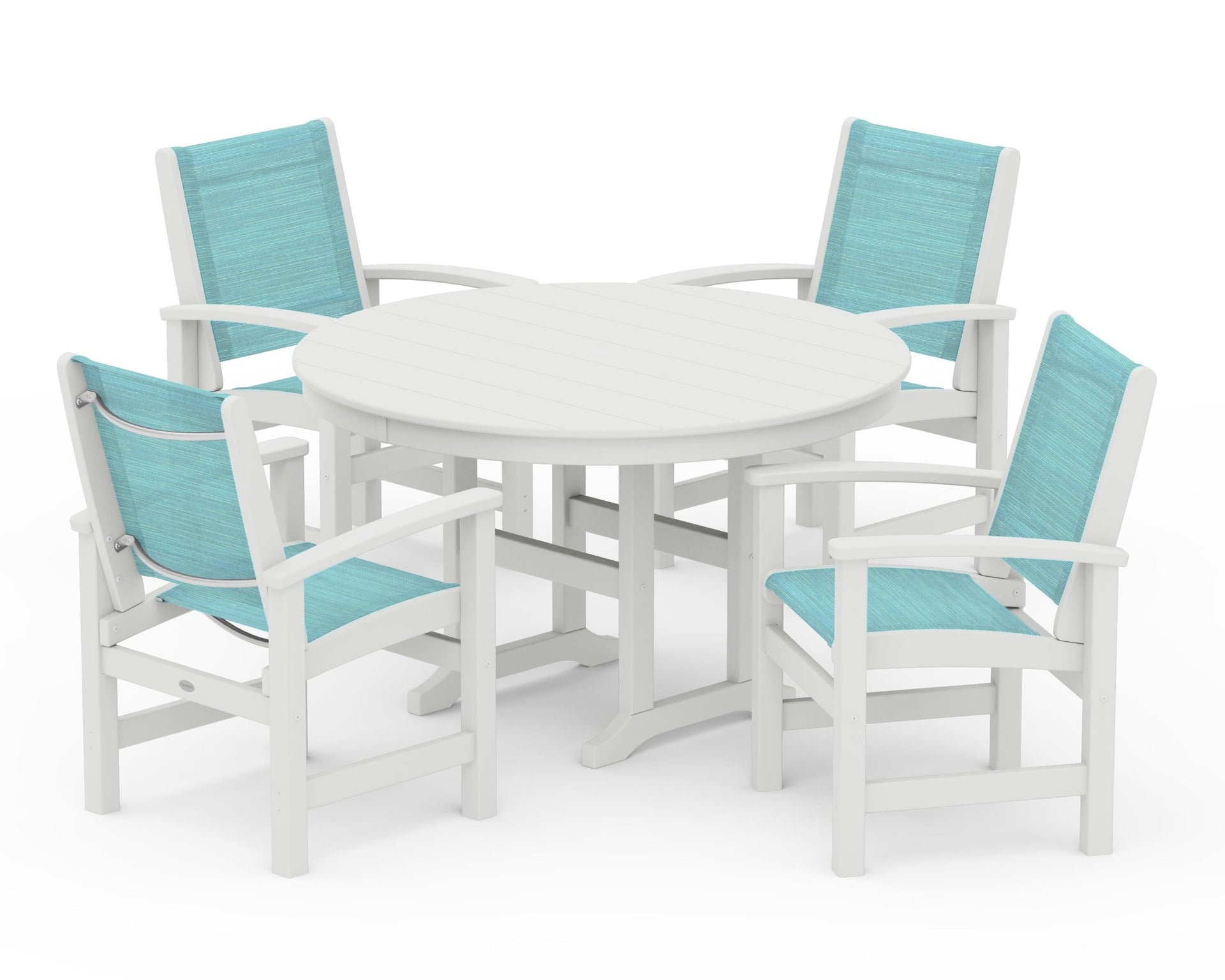 Coastal 5-Piece Round Farmhouse Dining Set