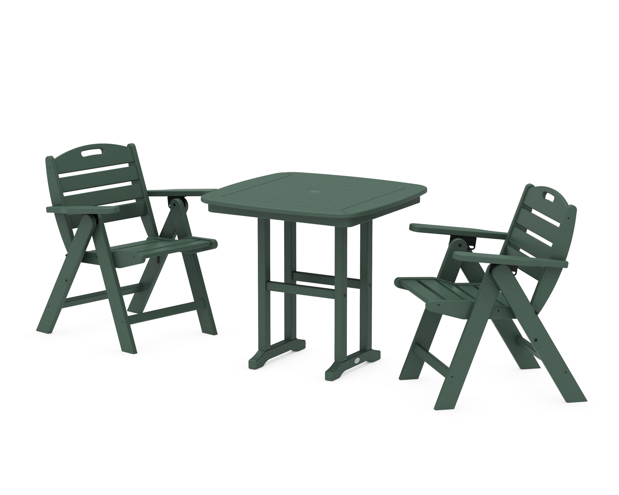 Nautical Folding Lowback Chair 3-Piece Dining Set