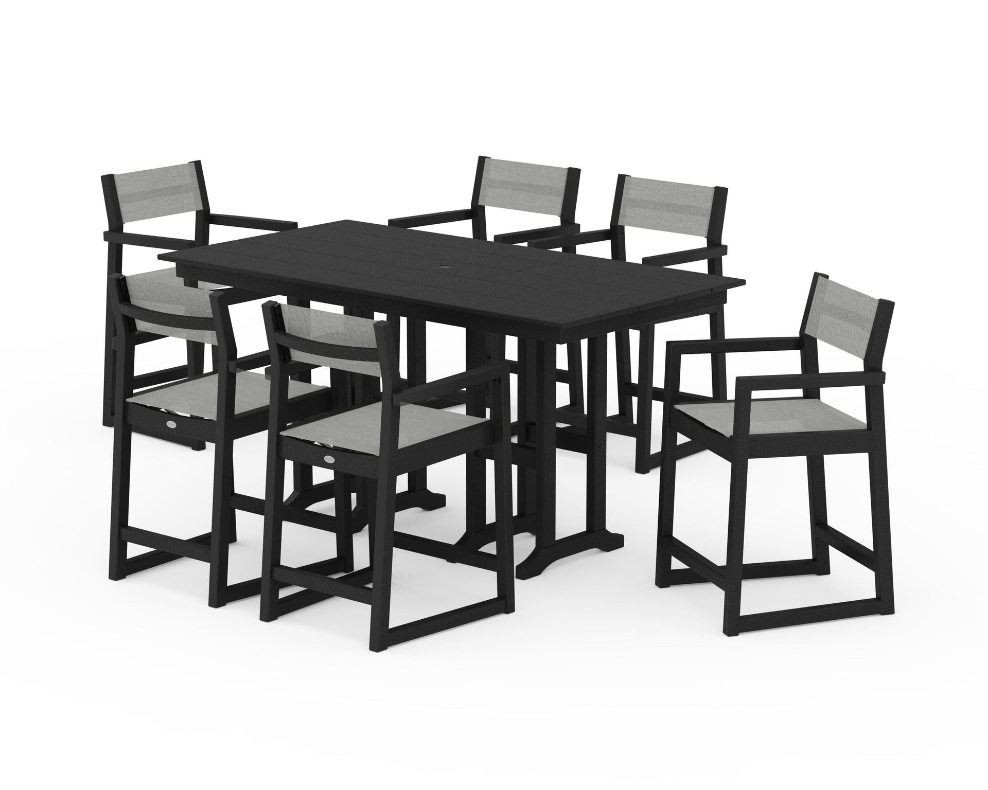 EDGE Sling Arm Chair 7-Piece Farmhouse Counter Set