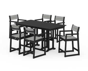 EDGE Sling Arm Chair 7-Piece Farmhouse Counter Set