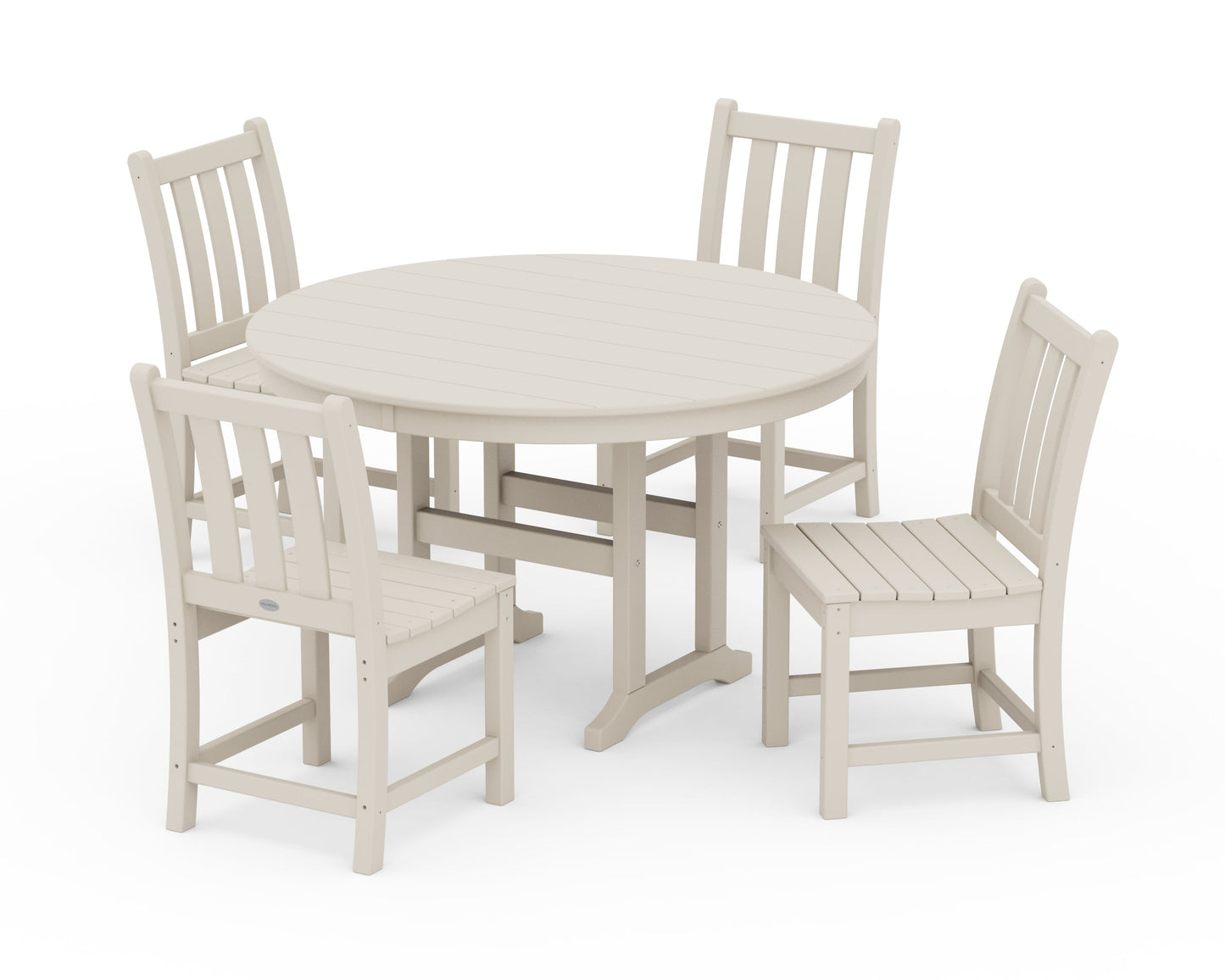 Traditional Garden Side Chair 5-Piece Round Farmhouse Dining Set