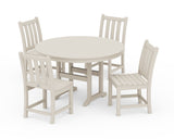 Traditional Garden Side Chair 5-Piece Round Farmhouse Dining Set