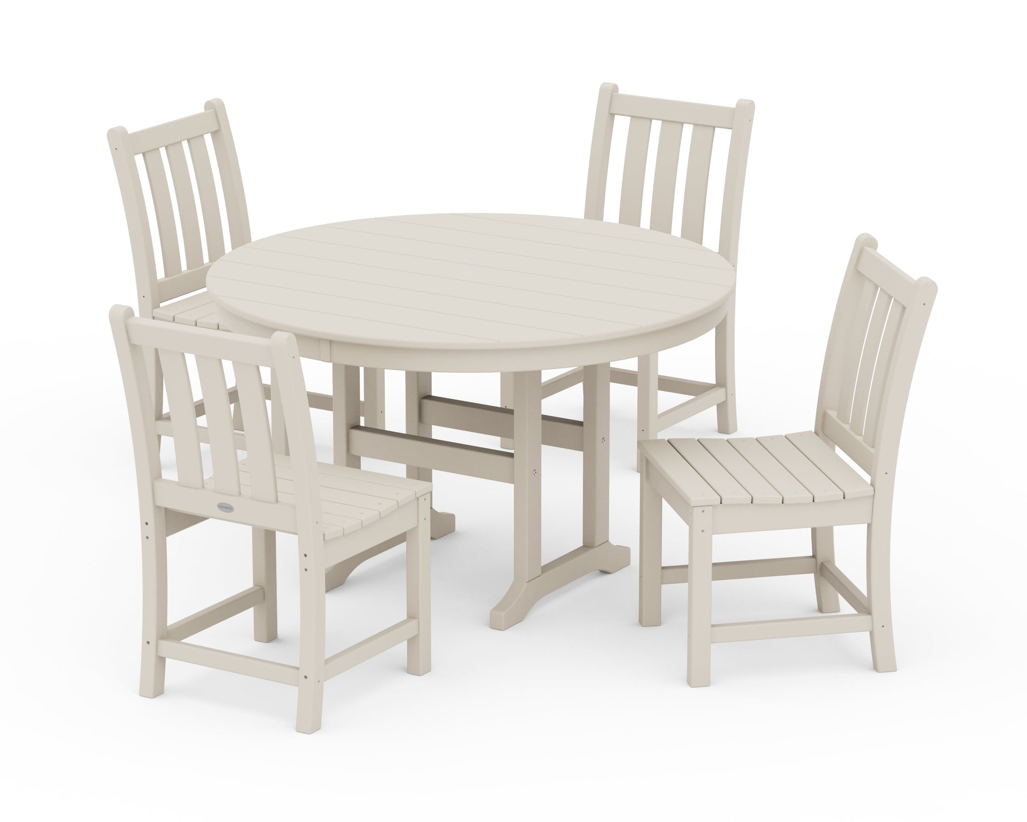 Traditional Garden Side Chair 5-Piece Round Farmhouse Dining Set