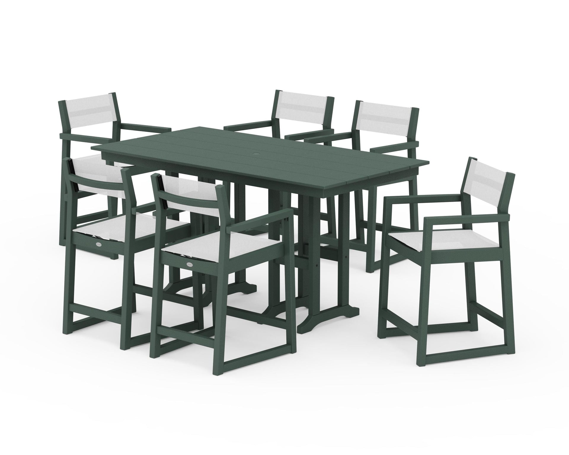 EDGE Sling Arm Chair 7-Piece Farmhouse Counter Set