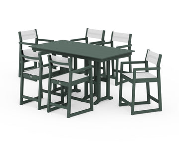 EDGE Sling Arm Chair 7-Piece Farmhouse Counter Set