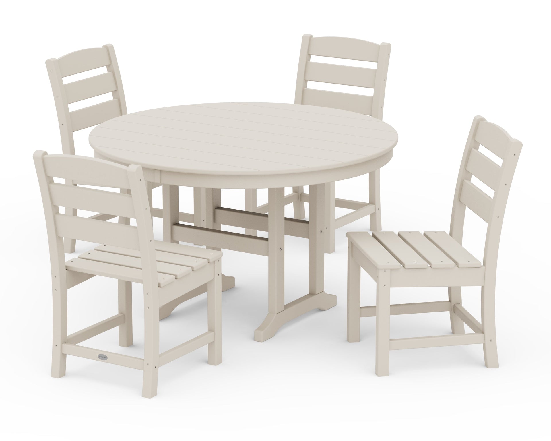 Lakeside 5-Piece Round Farmhouse Side Chair Dining Set