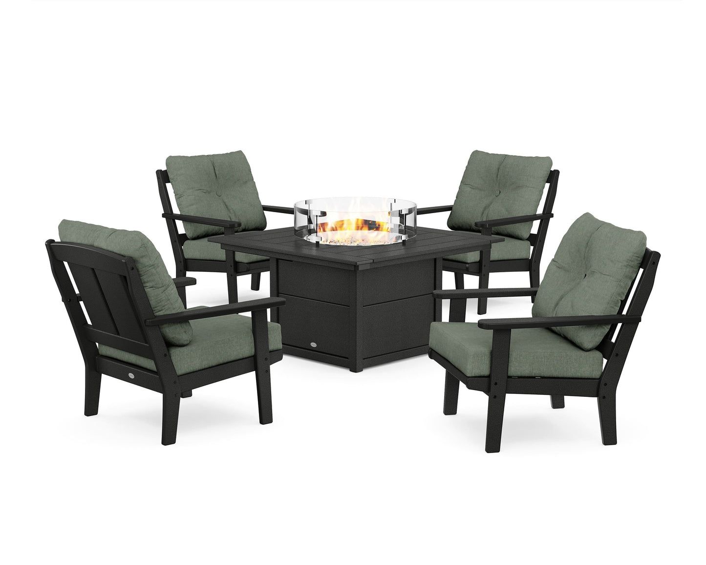 Mission 5-Piece Deep Seating Set with Fire Pit Table